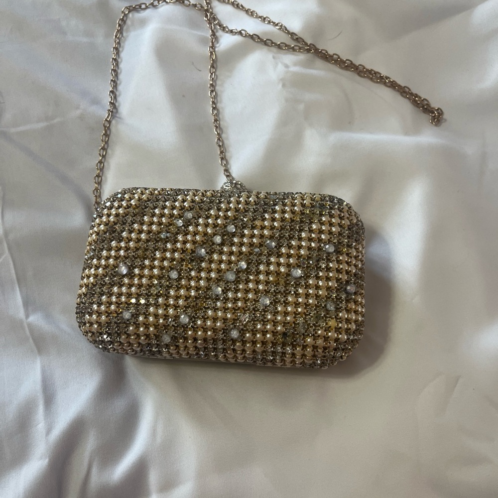Clutch / crossbody Dazzling Gold Crystal Clutch - Picture 3 of 8